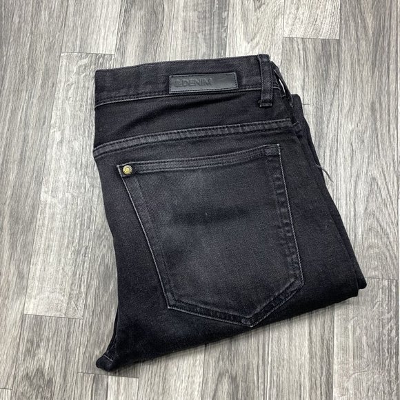 H&M Slim Low Waist Skinny Leg Black Dark Wash Denim Jeans Women's Size 3032 - Picture 1 of 12